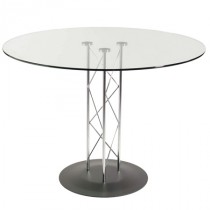 42" Glass Table Top & Chrome Base