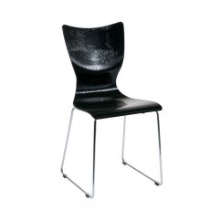 Laurel Chair (Set of 2); Embossed Black/Chrome