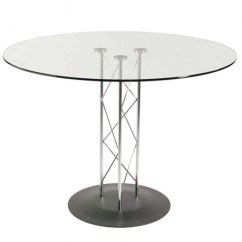 42" Glass Table Top & Chrome Base